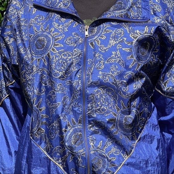 VINTAGE Chaver Graphic Print Royal Blue Parachute Ski Jacket & Pants - Picture 15 of 15